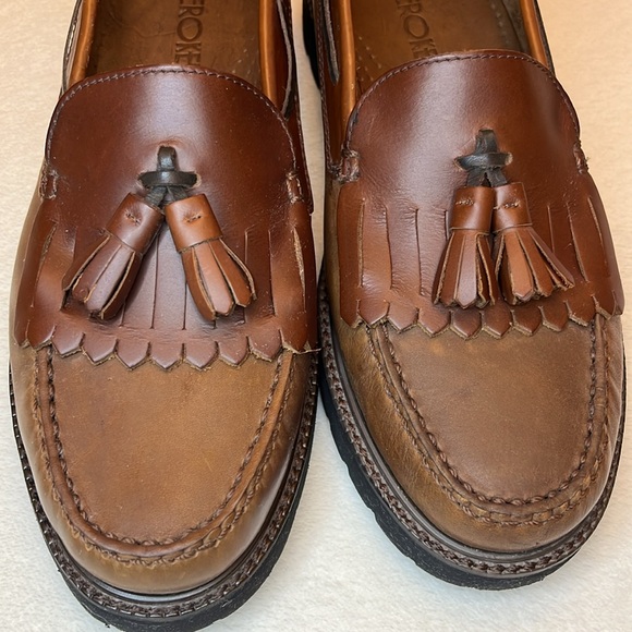 Cherokee Men’s Leather Loafers Slip on Shoes with Tassel Thick Tread Sole Size 8 - Picture 4 of 9